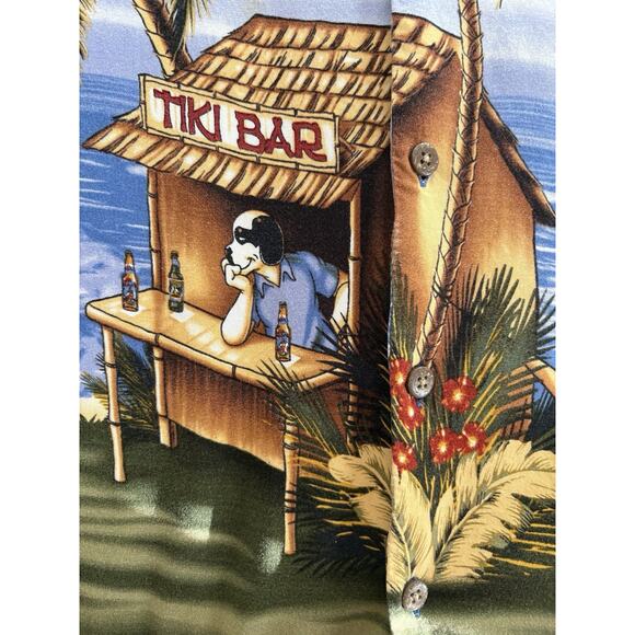 Vintage Big Dogs Shirt Men Large Hawaiian Hula Girl Tiki Camp Dive Bar Button Up - Picture 5 of 16